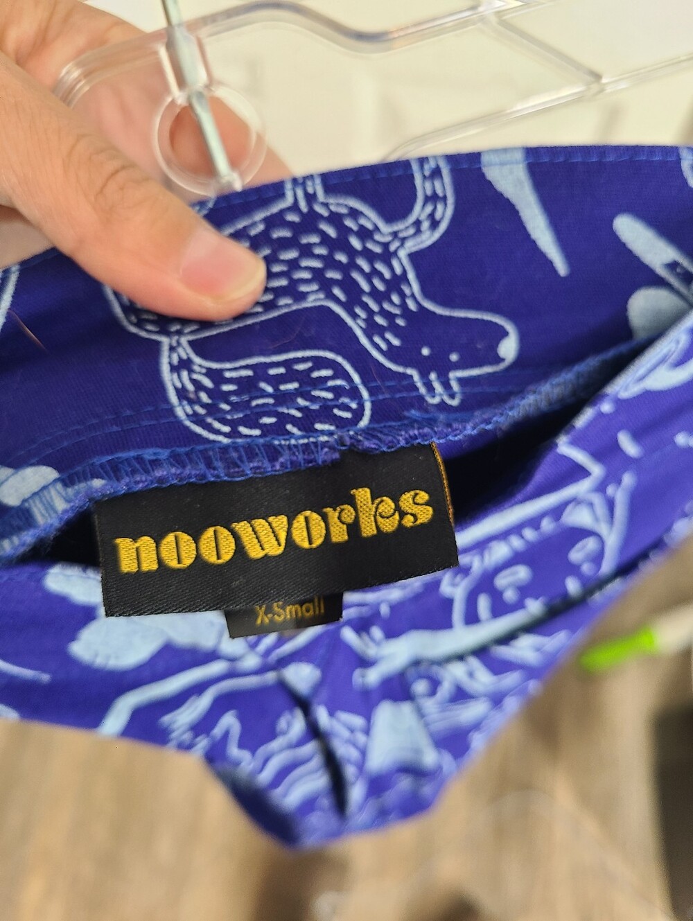 Nooworks Eva Stalinski Blue Dog Print High Waist Cropped Pants Size XS - Picture 4 of 4